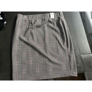 Torrid‎ Studio Multi Plaid Double Knit Pencil Skirt Plus Size 1X 14-16 NWT